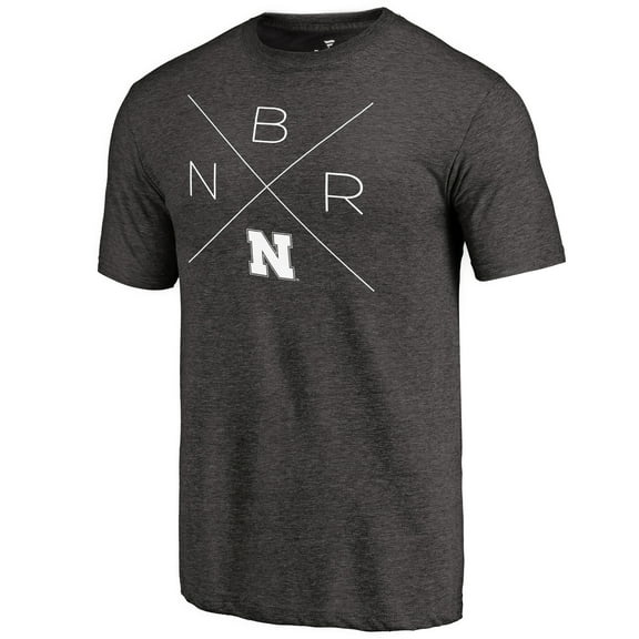 Men's Black Nebraska Huskers Quad Tri-Blend T-Shirt