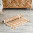 thumbnail image 4 of Shree Exports Hand Woven Farmhouse Jute Area Scalloped Rug (White, 2x3 Feet), 4 of 7