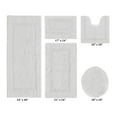 thumbnail image 2 of Better Trends Bathroom Rugs 5 Piece Set 100% Cotton Soft U-Shaped Toilet Mat Water Absorbent Reversible Bathroom Decor Toilet Base Contour, Lid Cover White Lux Collection, 2 of 4
