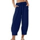 thumbnail image 1 of Pantalones de Cintura Elástica de Pierna Ancha para las Mujeres de Longitud Larga Del Tobillo, Pantalones de Poliéster Casuales Sólidos de Verano, 1 of 6