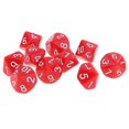 thumbnail image 3 of 10pcs 10 Sided Dice D10 Polyhedral Dice for Dungeons and Dragons Games Red, 3 of 4