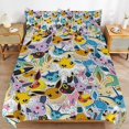 Cartoon Pokemon Quilt Cover Anime Pillowcase Xmas Gift 102"x90" King