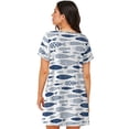thumbnail image 6 of Lafuoo Blue Fish Pattern Women's Short-sleeved Nightdress, Knee-length Pullover Nightgown, Summer Home Wear-X-Large, 6 of 8