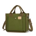 thumbnail image 2 of Bolsa informal de lona con correa ajustable para el hombro, de mano para mujer, bandolera (verde) JShteea Para Estrenar, 2 of 7