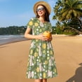 thumbnail image 4 of Balery Happy Easter Vestidos sueltos de manga corta para mujer, vestidos de verano 2025, vestidos casuales de corte A con vuelo., 4 of 6
