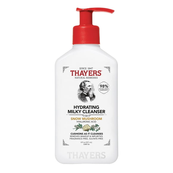 Limpiador facial Thayers Milky con hongos de nieve y ácido hialurónico