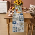 thumbnail image 2 of Summer Ocean Table Runner 72 Inches, Nautical Coastal Fish Food Wine Crab Retro Bed Runner Dresser Scarves Tabletop for Indoor Outdoor Parties/Ceremony/Banquet, 14" x 72", 2 of 9