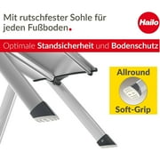 Hailo Folding 2 Step Non-Slip Stool for Home and Kitchen, MK80, Silver/Black