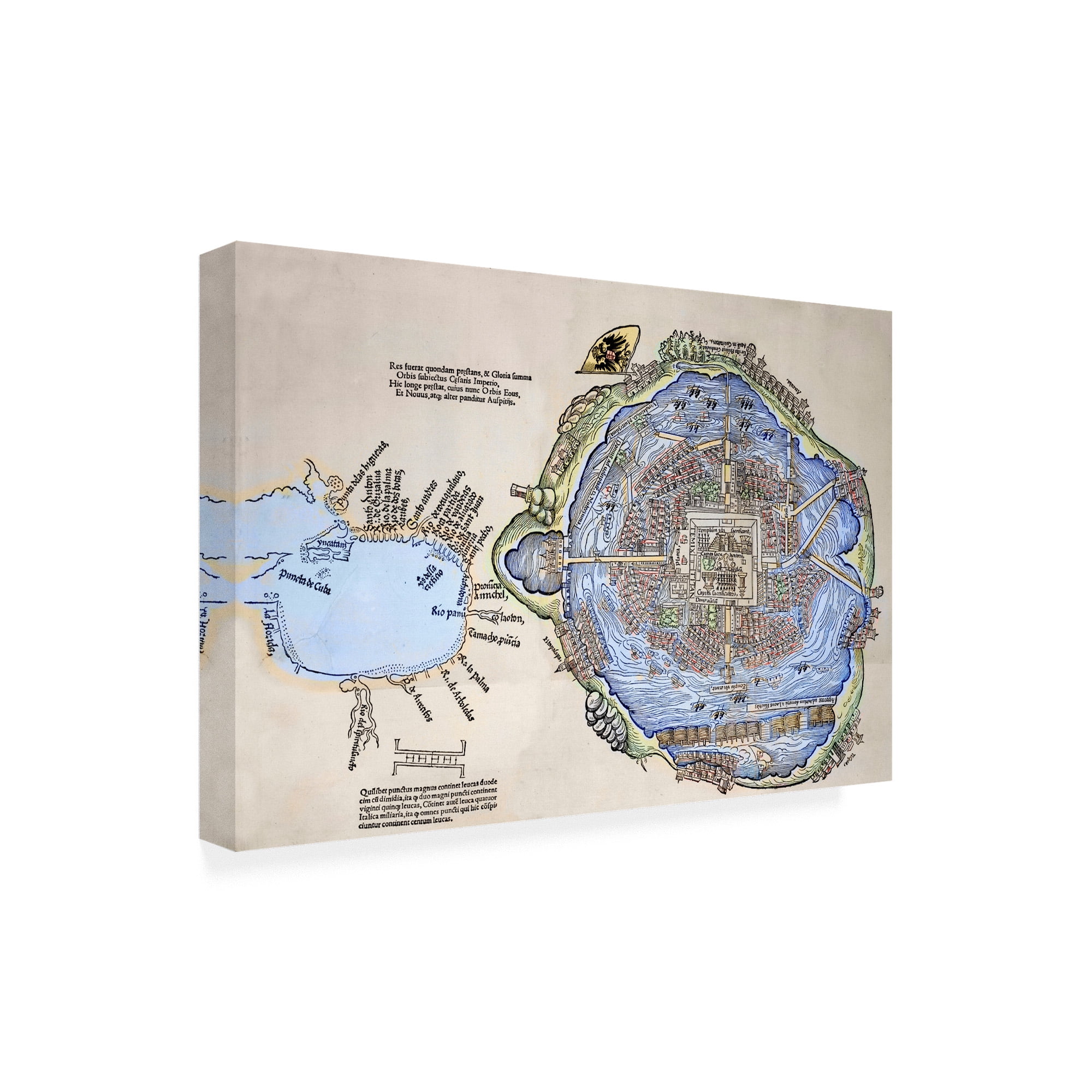 Trademark Fine Art 'Representation of the Aztec capital Tenochtitlan' Canvas Art by Spanish School