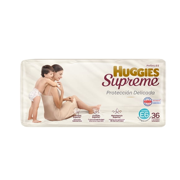 Pañales Huggies Supreme etapa 6 unisex 36 piezas