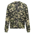 thumbnail image 4 of GXIPO Camo Jacket for Women, Women's Winter Bomber Jacket Long Sleeve Stand Collar Zipper Outwear with Pockets Dark Green L, 4 of 5