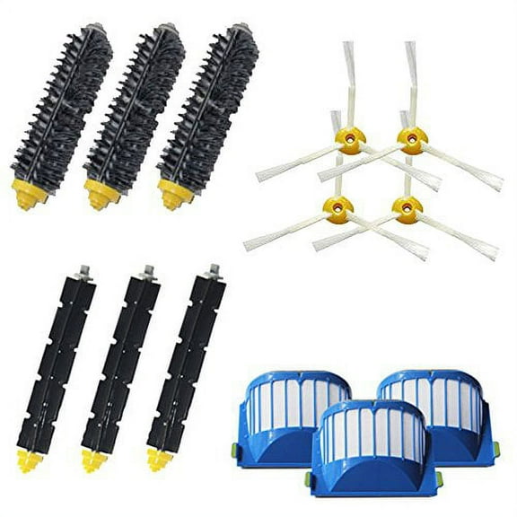 Yokyon Replacement Parts Kit Including Bristle & Flexible Beater Brush & Armed-3 Side Brush & Filters For Irobot Roomba 600 Series 614 620 630 650 651 660 665 680 690 692 Vacuum Accessory