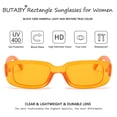 thumbnail image 4 of BUTABY Gafas de sol rectangulares para mujer, gafas de conducción retro de los años 90, marco cuadrado estrecho, protección UV400, 4 of 6