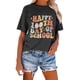 thumbnail image 2 of Blusa de Manga Corta Cuello Redondo Impreso Señoras Casual Top, Blusa Ligera de Poliéster para el Trabajo, la Fiesta Y Toda la Temporada de Uso Diario, 2 of 4