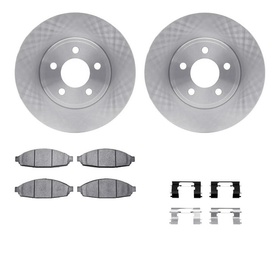 Dynamic Friction Company Front Brake Rotors with 5000 Advanced Brake Pads includes Hardware 6512-56109