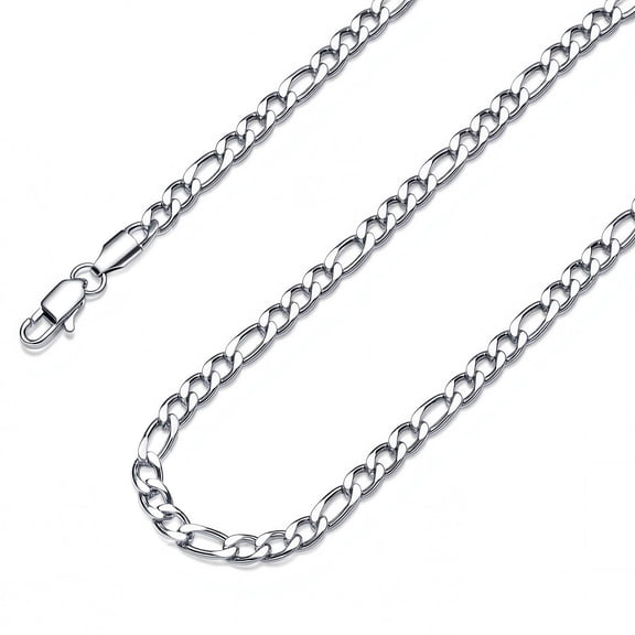 5mm/7mm Stainless Steel Figaro Chain for Men, Mens SIlver Chain Necklace Jewelry Gift
