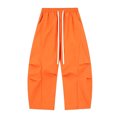 thumbnail image 3 of Landzoo Teen Girls Athletic Cargo Pants Wide Leg With Pockets And Drawstring Fall Casual Kid Girls Baggy Trousers, 3 of 6
