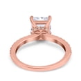 thumbnail image 3 of Rose Tone, Simulated Cubic Zirconia Size-7 Cushion Cut Art Deco Vintage Engagement Wedding Bridal Ring 925 Sterling Silver, 3 of 7