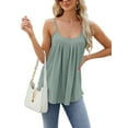thumbnail image 3 of Frontwalk Ladies T Shirts Sleeveless Tank Tops Summer Top Women Sexy Cami Blouse Bean Green M, 3 of 5
