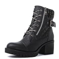 thumbnail image 3 of Globalwin Combat Boots For Women Low Heel Black Ankle Boots 8M, 3 of 8