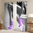 thumbnail image 2 of Erosebridal Purple High Heels Curtains for Living Room,Bling Glitter 30%-50% Blackout Curtains Set of 2 (38x45),Dreamy Princess Curtains and Drapes (38x45),Fashion Room Decorative, 2 of 6
