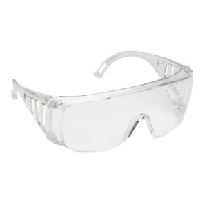Slammer Safety Glasses Clear Uncoated Lens OTG Vented Clear Frame