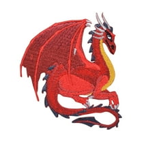 Red Dragon - Facing Right - Legendary/Mythical/Fantasy - Iron on Applique/Embroidered Patch