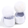 thumbnail image 2 of Infant Baby Girl Cute Pom Pom Anti-Slip Crib Shoes Pre-Walker Shoes 0-18M, 5 Colors (White, 2/6-12 Months), 2 of 2