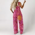 thumbnail image 6 of Sakmal Boho One Piece Jumpsuits for Women Flowy Sleeveless Pink Dressy Overalls Long Square Neck Wide Leg Floral Pants with Pockets, 6 of 8
