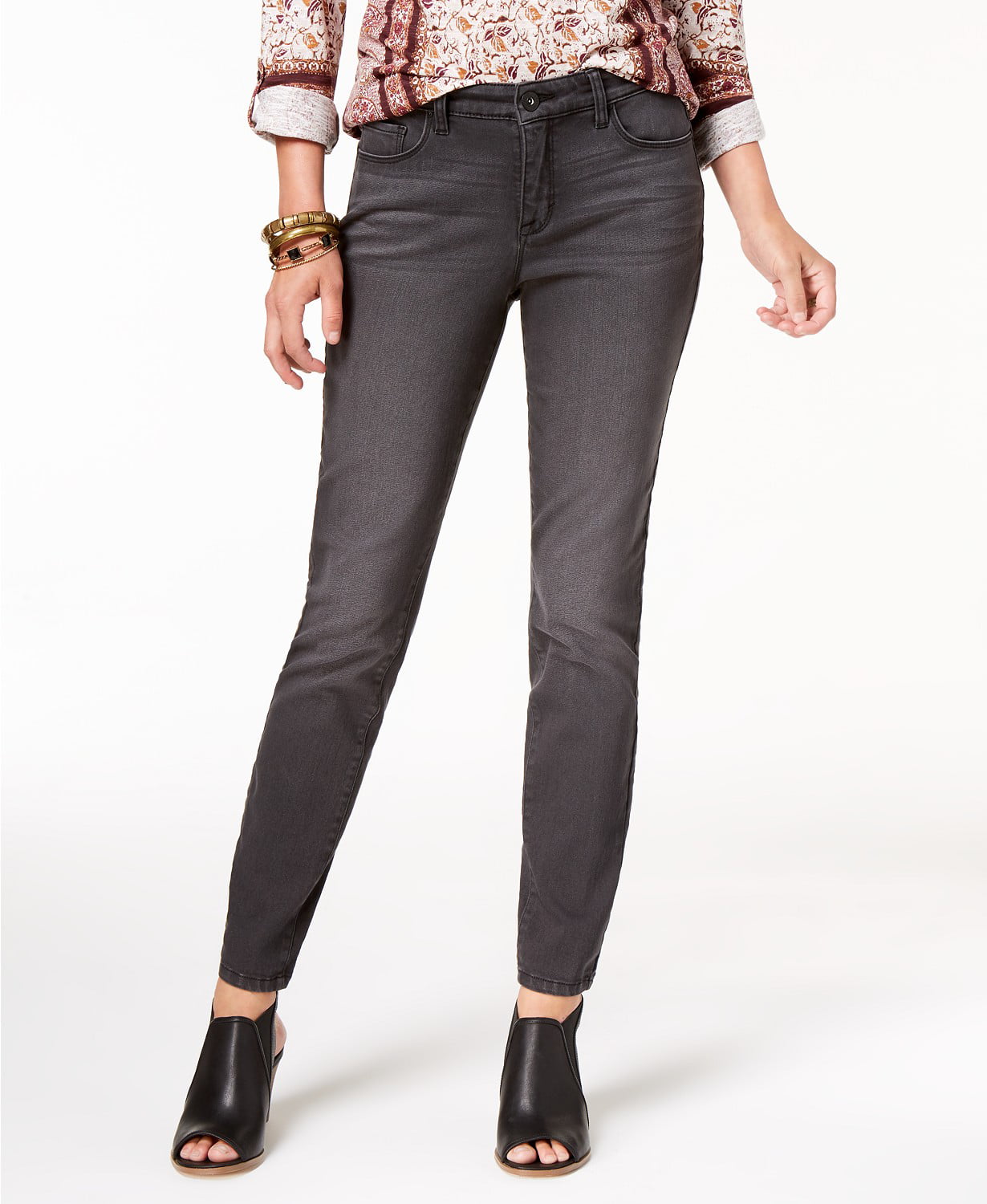 Palads Vis stedet Forskelsbehandling Style & Co Women's Curvy-Fit Skinny Jeans Black Smudge Size 8 - Walmart.com