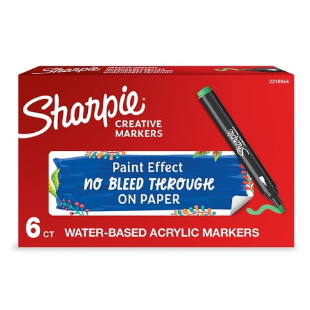 Sharpie Water-Based Creative Markers Bullet Tip Emerald Green 6/Pack (2218064)