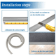 thumbnail image 4 of Protector de borde de 2 metros, tira de borde de alfombra de PVC, tiras de transición de suelo de goma, embellecedor autoadhesivo, 4 of 5