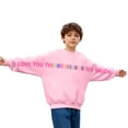 thumbnail image 3 of Toddler Girls' Long Sleeve Pullover Crewneck Sweatshirt Letter Print Hoodless Sweatshirt Fall Fashion Clothing Size 4-5T , Pink, 3 of 6