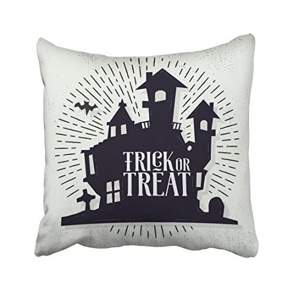 WinHome Decorative Pillowcases Halloween Trick Or Treat Haunted House Throw Pillow Covers Cases Cushion Cover Case Sofa 18x18 Inches Two Side