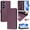 Darkpurple, variant on for Samsung Galaxy S23 FE Case Wallet with RFID Blocking Card Holder, Shoulder Strap & Wrist Strap, Smile Pattern PU Leather Magnetic Clasp Flip Purse Case for Samsung Galaxy S23 FE, Pink