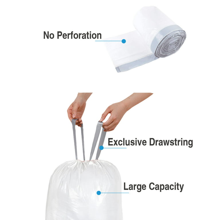 Plasticplace Simplehuman* Code M Compatible Drawstring Trash Bags
