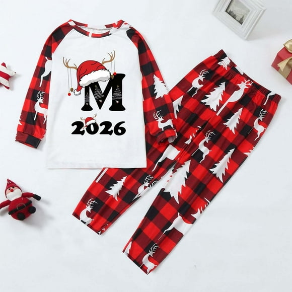 WILLBEST Pijamas Navideñas a Juego Para Toda la Familia, Pijamas Para Bebé Con Temática Navideña, Ropa de Estar Cómoda en Casa, Conjunto Estampado