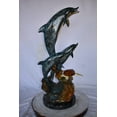 thumbnail image 5 of Nifao Three Dolphins with Sea Turtle Outdoor Fountain Statue, Bronze Garden Water Feature Sculpture for Patio & Yard – Garden Outdoor Decor Sculpture, 17"L x 15"W x 38"H, 5 of 12
