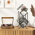 thumbnail image 6 of 2-Tier Vinyl Record Storage Holder with Dividers, 200 LPs Shelf Organizer, Matte Black, 6 of 6