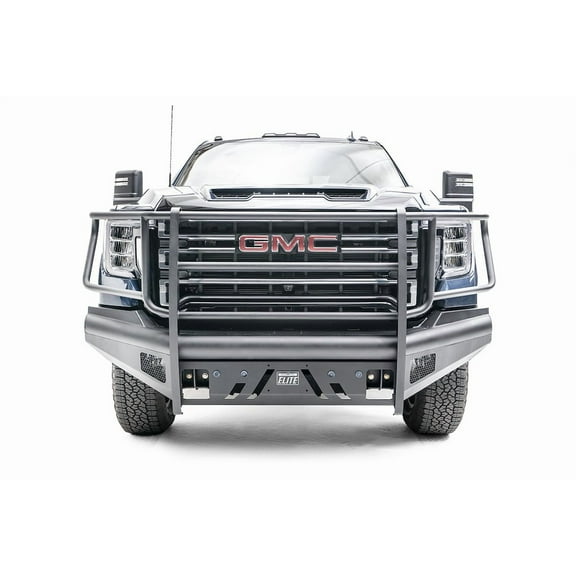 20-C Sierra 2500/3500 Black Steel Elite Front Bumper W/ Full Grill Guard
