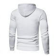 thumbnail image 3 of Caqnni Men's Tracksuits Fall Outfits Fall Winter Casual Hooded Drawstring Long Sleeved Sports Sweater 2pcsSet Full-Zip Outfits Size S-XXXL (White,XL), 3 of 6