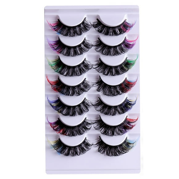 7 Pairs Colored Lashes Makeup Lashes, Lashes with Color, Rainbow Eyelashes for Makeup Lash Extensions