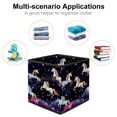 thumbnail image 2 of Starry Unicorn Foldable Storage Box with Handle, 10.8"x10.5"x10.6", Large Capacity Storage Bin Cube Organizer, 2 of 6
