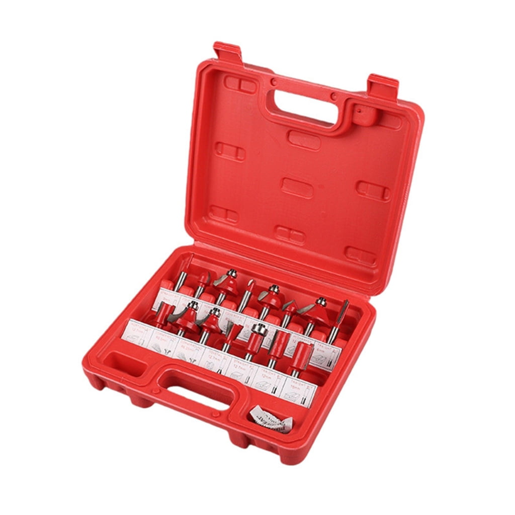 Zeiwohndc 15pcs 1/4 Inch Shank Router Bit Set Woodworking Tool for Cabinet Door Making