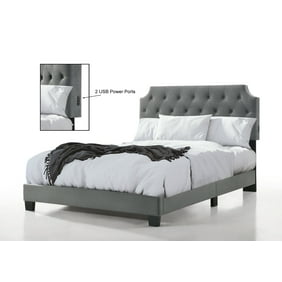 Regal Tufted Bed with USB Power Connection