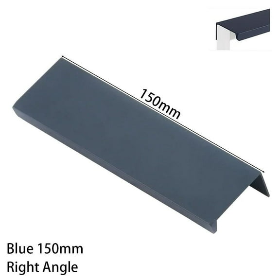 1Pcs Durable Aluminum Alloy Morandi Color Hidden Dresser Drawer Cabinet Handle Knob Door Pulls Furniture Handle BLUE 150MM