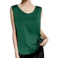 thumbnail image 2 of Endives Women's Tank Top Inner Wear Basic Tanks Round Neck Sleeveless Base Layer Camisole Top Blackish Green, 2 of 4