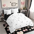 thumbnail image 2 of Manfei Cute Coquette Bowknot 7-Piece Twin Bedding,Black Coquette Bowtie Bedding Comforter Set,Black Reversible, 2 of 7