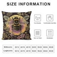 thumbnail image 5 of BANET Square Size Throw Pillow Covers , Soft Short Plush Double-Sided Printing Decorative Pillow Protector, with Hidden Zipper Sofa Pillowcase Cushion For Home Bed Couch, Bee Flowers 12x12in, 5 of 5