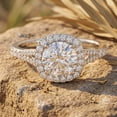 thumbnail image 4 of Rosec Jewels Lab Grown Diamond Engagement Ring 2 Carat - IGI Certified - E-VS1 Quality Diamond Halo Ring with Split Shank, 18K White Gold, US 5.00, 4 of 7